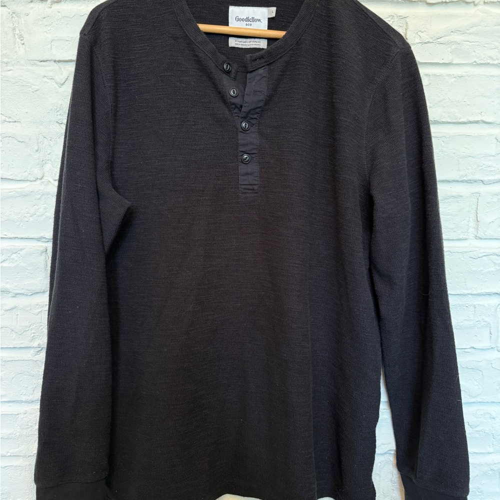 Goodfellow & Co Men's Charcoal Long Sleeve Henley